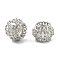 Brass Micro Pave Cubic Zirconia European Beads, Large Hole Beads, Rondelle, Rack Plating, Cadmium Free & Lead Free, Long-Lasting Plated, Platinum, Clear, 10.5x7.5~8mm, Hole: 5.3mm