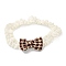 Elastic Baby Headbands for Girls, Hair Accessories, with Cloth Bowknot, Dark Red, 210x23mm