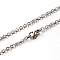 Tarnish Resistant 304 Stainless Steel Cable Chain Necklaces, Stainless Steel Color, 17.7 inch(45cm)