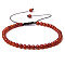4mm Natural Dyed Carnelian Beaded Braided Bracelets, Adjustable Women's Bracelets,