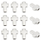 12Pcs 304 Stainless Steel Beads, Cross, Stainless Steel Color, 14~15x10x4mm, Hole: 2.7mm