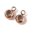 Ion Plating(IP) 202 Stainless Steel Tube Bails, Loop Bails, with Rubber Inside, Rondelle, Bail Beads, Slider Beads, with 304 Stainless Steel Loop Rings, Rose Gold, 8.7x5.7x3.3mm, Hole: 1.8mm and 2mm