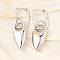 Horse Eye Brass Hoop Earrings for Women, Rack Plating, Lasting Plated, Cadmium Free & Lead Free, Platinum, 55.5x16mm