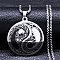 Yin-yang 201 Stainless Steel Pendant Necklaces for Women, Non-Tarnish, Stainless Steel Color, 19.49 inch(49.5cm), pendant: 38.5x34.5mm