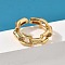 Brass Micro Pave Clear Cubic Zirconia Finger Rings for Women, Long-Lasting Plated, Lead Free & Cadmium Free, Real 18K Gold Plated, 7.5mm, Inner Diameter: 16.9mm