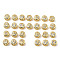 Brass Micro Pave Cubic Zirconia Multi-Strand Links, Flat Round with Letter, Real 18K Gold Plated, Letter A~Z, 10x6.5mm, Hole: 5x3mm, 26pcs/set