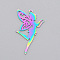 Ion Plating(IP) 201 Stainless Steel Pendants, Laser Cut, Fairy, Rainbow Color, 41x25x1mm, Hole: 1.8mm