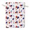 Christmas Theme Cloth Printed Storage Bags, Drawstring Bags, Rectangle, White, 18x13x0.4cm