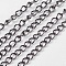 Iron Twisted Chains, Curb Chains, Unwelded, with Spool,  Gunmetal, 5x3.5x0.8mm, about 328.08 Feet(100m)/roll