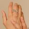 Brass Micro Pave Cubic Zirconia Finger Rings, Stackable Rings, Platinum & Golden, US Size 7(17.3mm)