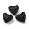 Cinnabar Beads, Carved Lacquerware, Heart, Black, 13x15x8.5mm, Hole: 1.6mm