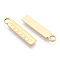 304 Stainless Steel Pendants, Manual Polishing, Ruler Charm, Real 14K Gold Plated, 23.5x4.5x1mm, Hole: 2.5mm