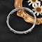 Brass Micro Pave Cubic Zirconia Hinged Bangles for Women, Leaf, Rack Plating, Platinum, 1/4 inch(0.8cm), Inner Diameter: 2-3/8 inch(5.95cm)
