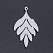 Non-Tarnish 201 Stainless Steel Pendants, Leaf, Stainless Steel Color, 33x18x1mm, Hole: 1.5mm