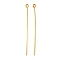 Golden Plated Brass Eye Pin for Jewelry Making, Cadmium Free & Lead Free, 50x0.7mm, Hole: 2mm