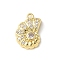 Brass Micro Pave Cubic Zirconia Pendants, Conch Charms, Rack Plating, Long-Lasting Plated, Cadmium Free & Lead Free, Real 18K Gold Plated, 14.5x9.5x3.5mm, Hole: 1.4mm