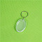 Acrylic Photo Frame Keychain, with Iron Split Key Rings, Oval, Clear, 4.9x3.4cm
