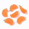 Opaque Resin Pendants, with Platinum Tone Iron Peg Bails, Orange, Orange, 31.5x17.5x12mm, Hole: 2mm