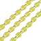 Ion Plating(IP) Brass Dapped Chains, Cable Chains with Enamel, Real 18K Gold Plated, Soldered, with Spool, Flat Oval, Yellow, 8.5x4x2mm, about 32.81 Feet(10m)/Roll