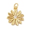 Rack Plating Brass & Cubic Zirconia Pendants, Cadmium Free & Lead Free, Long-Lasting Plated, Flower, with Jump Ring, Real 18K Gold Plated, 17x14.5x2.5mm, Hole: 5mm