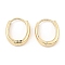 Brass Hoop Earrings, Oval, Light Gold, 17x14x3.5mm