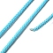 Braided Stainless Steel Cord, for DIY Craft, Textured Round, Deep Sky Blue, 3mm, about 32.81 Feet(10m)/Roll