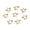 Brass Linking Rings, Long-Lasting Plated, Cadmium Free & Lead Free, Star, Real 24K Gold Plated, 7.5x8x1mm, Inner Diameter: 5x5mm