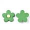 Handmade Polymer Clay Cabochons, Flower, Seashell Color, 24x24x8.5mm