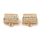 Plating Brass Micro Pave Cubic Zirconia Pendants, Cadmium Free & Nickel Free & Lead Free, Column, Real 18K Gold Plated, 9.3x11x6.8mm, Hole: 1.4mm
