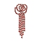 Brass Rhinestone Pendants, Cadmium Free & Lead Free, Flower, Indian Red, 62x22x2.5mm, Hole: 1.6mm