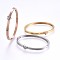 304 Stainless Steel Bangles, with Rhinestone, Heart, Mixed Color, 2-1/4 inch(5.6cm)x1-7/8 inch(4.7cm), 4~7.5mm