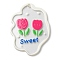 Transparent Glitter Dust Powder, Acrylic Pendants, Flower, Deep Pink, 39x28.5x2mm, Hole: 1.8mm