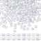 250Pcs 2-Hole Opaque Glass Seed Beads, AB Colours, Rectangle, White, 5x4.5~5.5x2~2.5mm, Hole: 0.5~0.8mm
