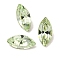 Glass Rhinestone Cabochons, Pointed Back & Back Plated, Faceted, Horse Eye, Chrysolite, 8x4x3mm