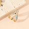 Crown Alloy Rhinestone Cuff Rings for Women, Crystal, US Size 8(18.1mm)