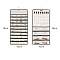 48-Pocket Rectangle Foldable Non-woven Fabric Jewelry Roll, Wall-Mounted Jewelry Hanging Organizers for Pendants, Earrings, Rings, Bracelets Storage, White, 78x43cm