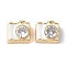 Brass Pave Clear Cubic Zirconia Beads, Camera, with Enamel, Long-Lasting Plated, Real 18K Gold Plated, White, 9x10x6mm, Hole: 2mm