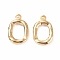 304 Stainless Steel Pendants, Oval, Golden, 18.5x12x2.5mm, Hole: 1.6mm