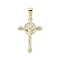 Real 18K Gold Plated Brass Micro Pave Cubic Zirconia Pendants, Cadmium Free & Nickel Free & Lead Free, Cross with Jesus, Clear, 28x17.5x3mm, Hole: 3.6x4.3mm