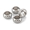 Tarnish Resistant Frosted 201 Stainless Steel European Beads, Rondelle, Stainless Steel Color, 8x4mm, Hole: 5mm