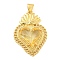 Rack Plating Brass Pendants, with Glass, Long-Lasting Plated, Cadmium Free & Lead Free, Strawberry Charms, Yellow, 30x21x6.5mm, Hole: 4x3.5mm