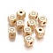 Brass Micro Pave Cubic Zirconia Beads, Horizontal Hole, Real 18K Gold Plated, Long-Lasting Plated, Cube with Letter, Clear, Letter.O, 9x9x9mm, Hole: 3.5mm