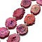 Natural Druzy Quartz Crystal Beads Strands, Solar Quartz, Dyed, Nuggets, Medium Violet Red, 14~22x13~20x4~6mm, Hole: 1.5~2mm, about 9~12pcs/strand, 7.7~7.9 inch(19.5~20cm)