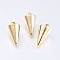 304 Stainless Steel Pendants, Spike/Cone, Real 18K Gold Plated, 13.5x7mm, Hole: 2mm