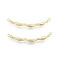 Brass Connector Charms, Wavy Stick Link, Real 18K Gold Plated, 45x9x3mm, Hole: 1.2mm