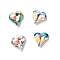 Light AB Style Glass Rhinestone Cabochons, Pointed Back & Back Plated, Heart, Mixed Color, 13x12x4.3mm