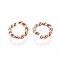 304 Stainless Steel Jump Rings, Open Jump Rings, Twisted, Rose Gold, 8x1.5mm, Inner Diameter: 5mm