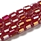 Electroplate Glass Beads Strands, Faceted, AB Color, Column, Dark Red, 4x5~6mm, Hole: 1mm, about 80pcs/strand, 40~48cm