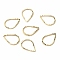 Brass Linking Rings, Long-Lasting Plated, Cadmium Free & Lead Free, Teardrop, Real 24K Gold Plated, 13x9x1mm, Inner Diameter: 11x7.5mm