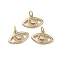 Brass Micro Pave Cubic Zirconia Pendants, with Jump Rings, Long-Lasting Plated, Eye, Clear, Golden, 12.5x18x2.5mm, Hole: 3.4mm